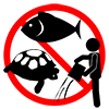 Don't let your pets (fish / turtles) go into rivers / ponds-pictograms |