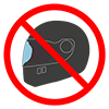No entry with helmet --Pictogram ｜ Free illustration material