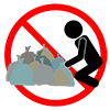 Dumpster diving prohibited --Pictogram ｜ Free illustration material