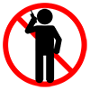 No mobile conversation in the store --Pictogram ｜ Free illustration material