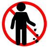 Don't throw trash on the road --Pictogram ｜ Free illustration material