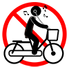 Playing music while riding a bicycle is dangerous --Pictogram ｜ Free illustration material