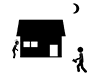 Watchers in the Night | Suspicious Person | Looking into the House --Pictogram | Free Illustration Material