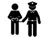 Criminal caught | Handcuffed | Robbery-Pictogram | Free illustration material
