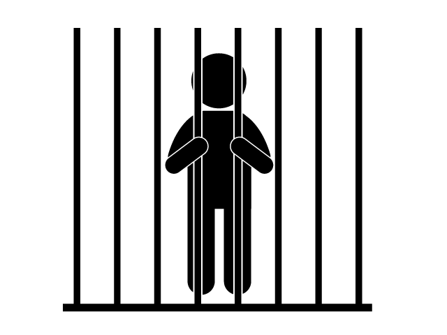刑務所 | 牢屋 | 凶悪犯 - シンプル / クリップアート / アイコン / イラスト / 無料 / 白黒 / 二色 / PNG形式：背景透明