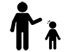 Kidnapper | Suspicious person | Call out | Child-Pictogram | Free illustration material