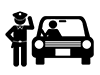 Inspection | Police Officer | Automobile-Pictogram | Free Illustration Material