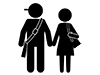 Student romance | Dating | Couple-Pictogram | Free illustration material