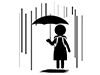 傘をさす | 雨が降ってくる | 帰宅時間 | ゲリラ豪雨 - ピクトグラム｜フリーイラスト素材