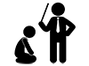 Scolded by the teacher | Seiza | Mischief is revealed --Pictogram | Free illustration material