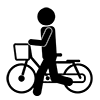 Please get off the bicycle in this area --Pictogram ｜ Free illustration material