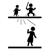 Running around is a nuisance to the residents on the lower floors --Pictogram ｜ Free illustration material