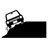 Roadside slope caution-pictogram | Free illustration material