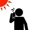 Beware of heat stroke --Pictogram ｜ Free illustration material