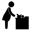 Diaper changing bed-pictogram | Free illustration material