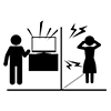 TV Loud / Neighbor Annoyance-Pictogram ｜ Free Illustration Material