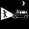 Night running attention-pictogram | Free illustration material