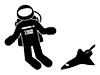 Spacecraft ｜ Astronaut --Pictogram ｜ Free Illustration Material