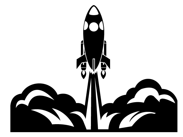 Unknown Planet / Exploration / Space / Development --Simple / Clip Art / Icon / Illustration / Free / Black and White / Two Colors / PNG Format: Transparent Background