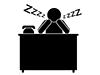 Doze ｜ Lack of sleep ｜ Telephone charge --Pictogram ｜ Free illustration material