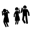 Backbiting ｜ Teasing a specific person ｜ Woman ｜ Person ――Pictogram ｜ Free illustration material