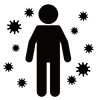 Virus spread ｜ Floating ｜ Illness ―― Pictogram ｜ Free illustration material