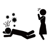 Fall down ｜ Illness ｜ Infection ―― Pictogram ｜ Free illustration material
