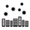 City ｜ Infection ｜ Virus-Pictogram ｜ Free Illustration Material