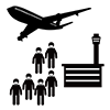 Airport ｜ Infected person ｜ Inspection --Pictogram ｜ Free illustration material