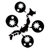 Japanese Islands ｜ Infected People ｜ Virus-Pictogram ｜ Free Illustration Material