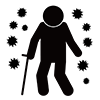 Elderly ｜ Infection ｜ Virus-Pictogram ｜ Free Illustration Material