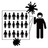 Infected person ｜ Spread ｜ Virus ――Pictogram ｜ Free illustration material