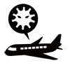 Airplane ｜ Infected person ｜ Virus-Pictogram ｜ Free illustration material
