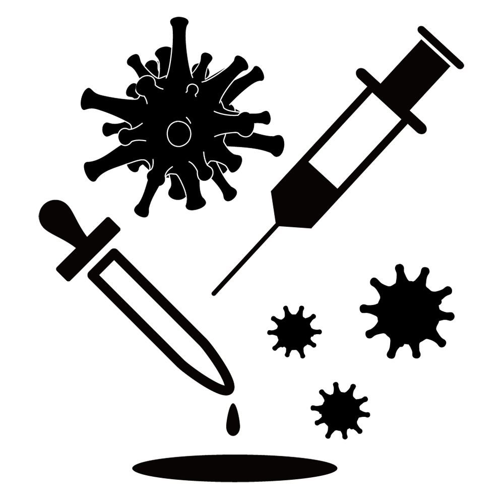 ワクチン開発 研究 注射 ピクトグラム フリーイラスト素材